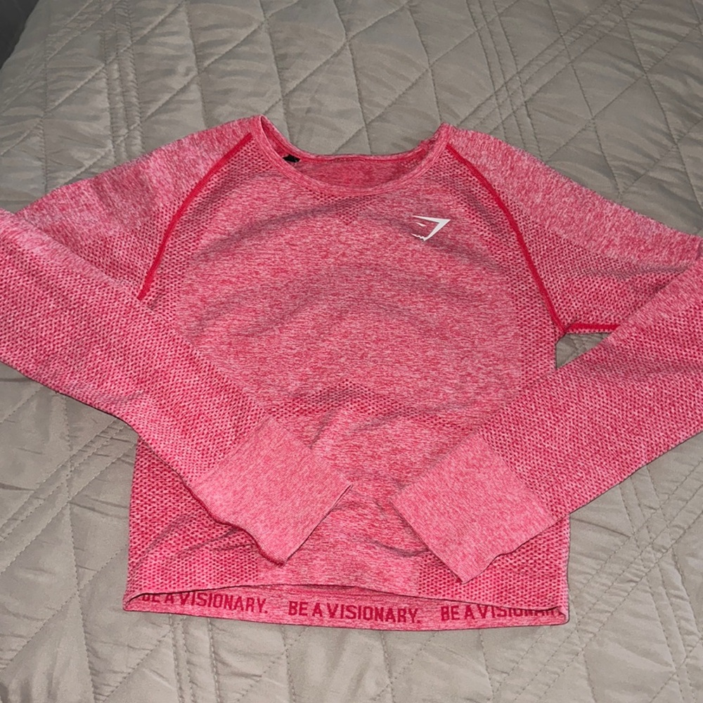 Gymshark pink seamless crop long sleeve